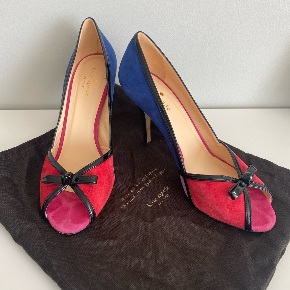 Kate spade New York size 9 peep toe color block heels